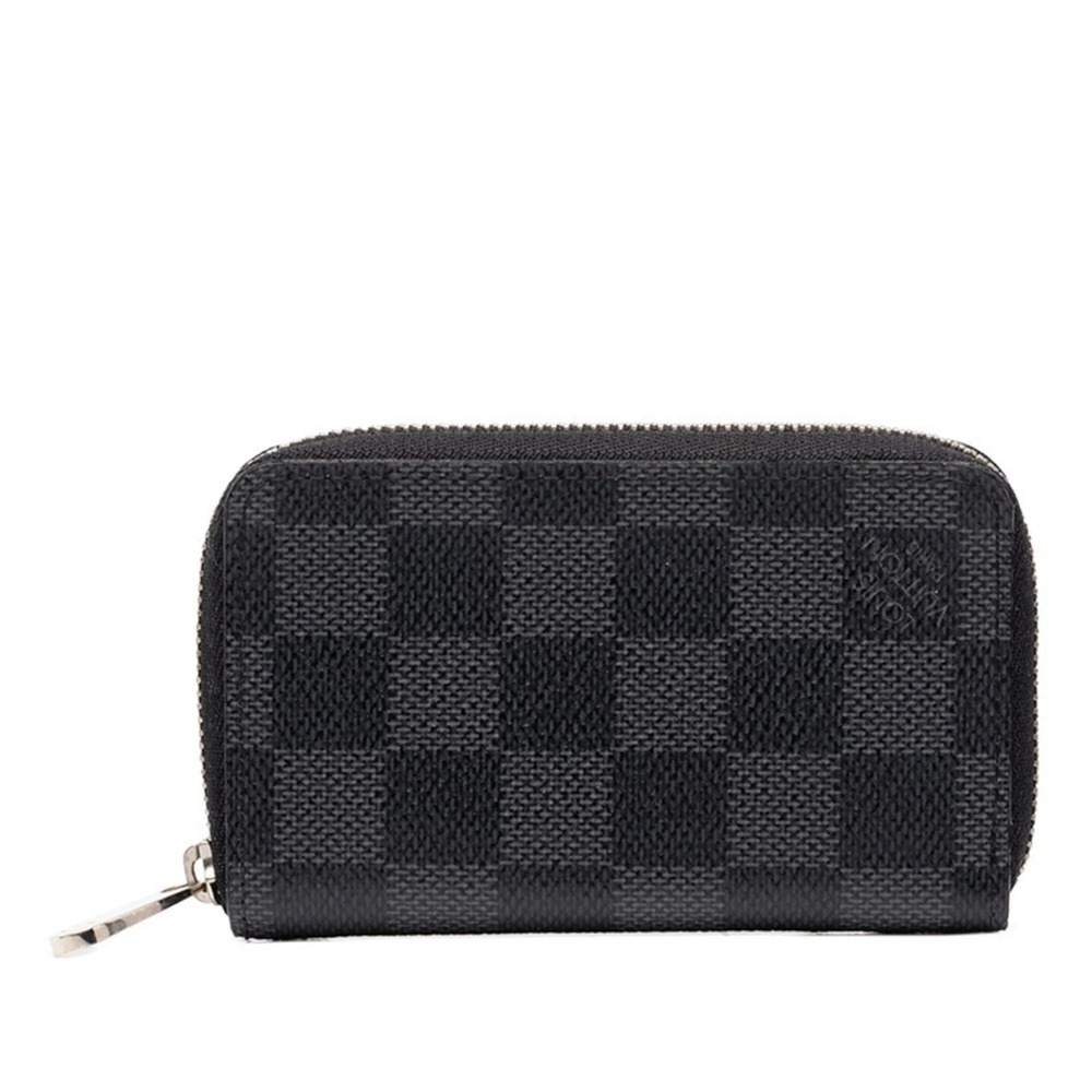 Louis Vuitton Damier Graphite Zippy Coin Purse Wallet/Coin Case N63076 Black ...